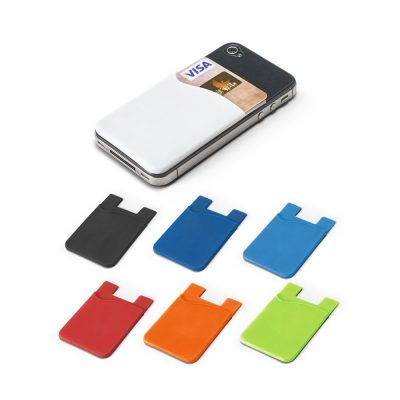 Porta-cartões para smartphone em silicone com autocolante no verso