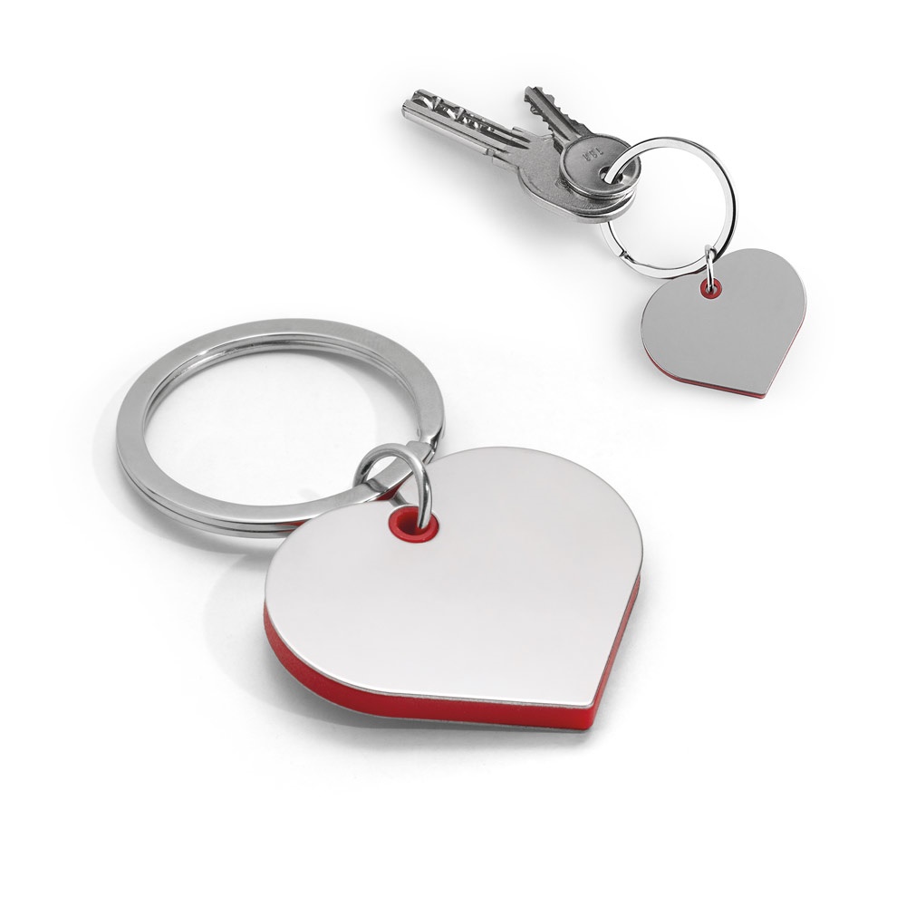 Porta-chaves em metal e ABS em formato de coração