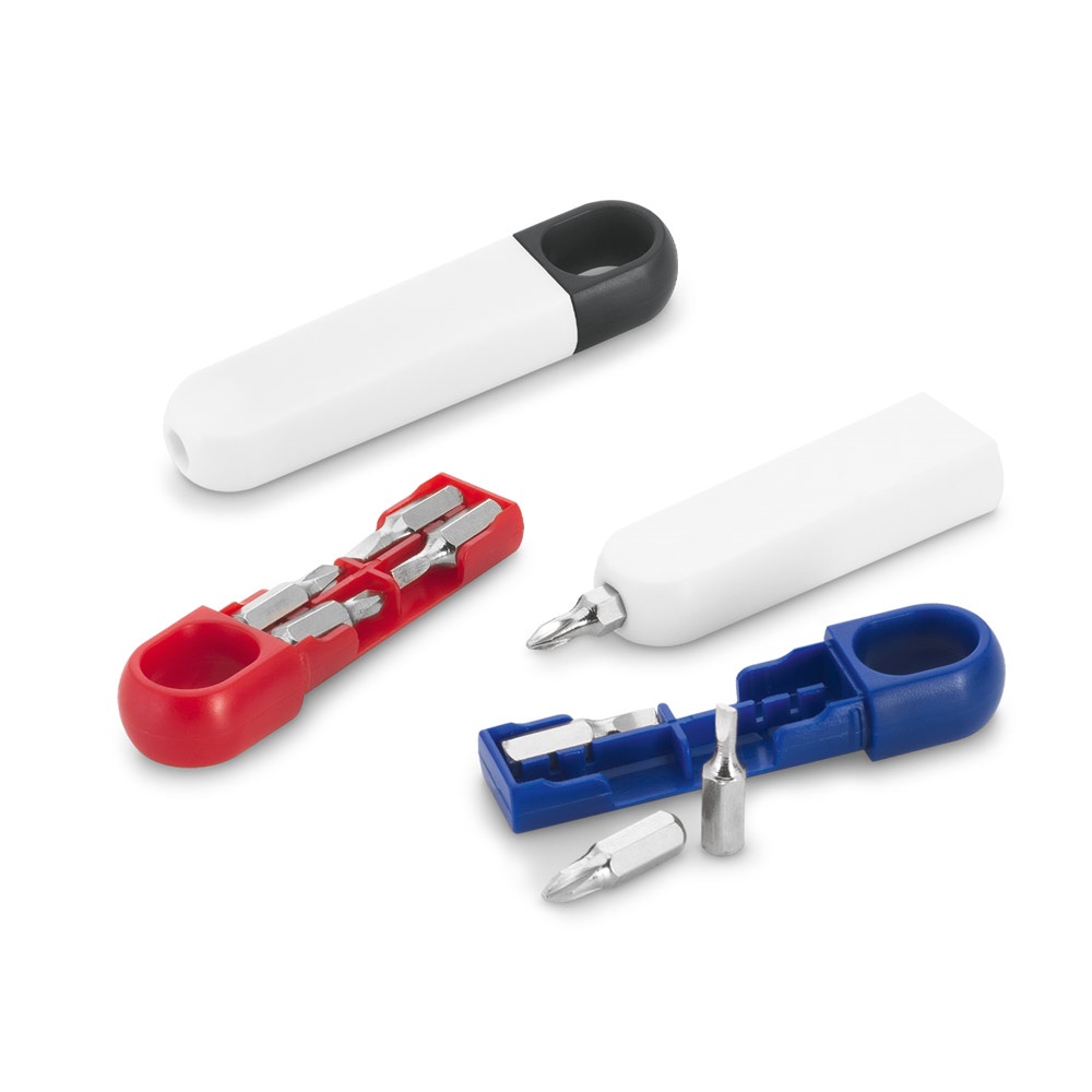 Conjunto de mini chave de parafusos em PS com 4 pontas diferentes amovíveis com opção de guardar as peças no corpo