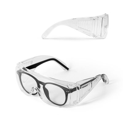 Óculos de proteção em PC desenhados para uso em conjunto com a maioria de óculos de uso diário. A sua armação é universal