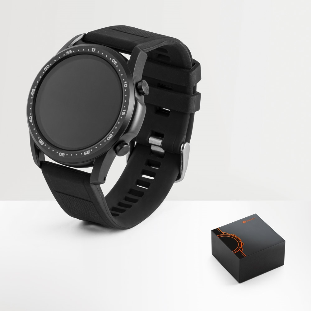 O IMPERA 2 é um relógio inteligente com bracelete em silicone e ecrã tátil. Compatível com os principais sistemas operativos