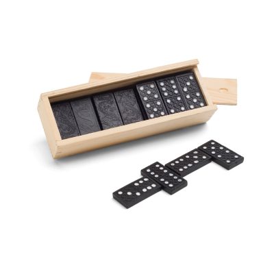 Jogo do dominó em caixa de madeira