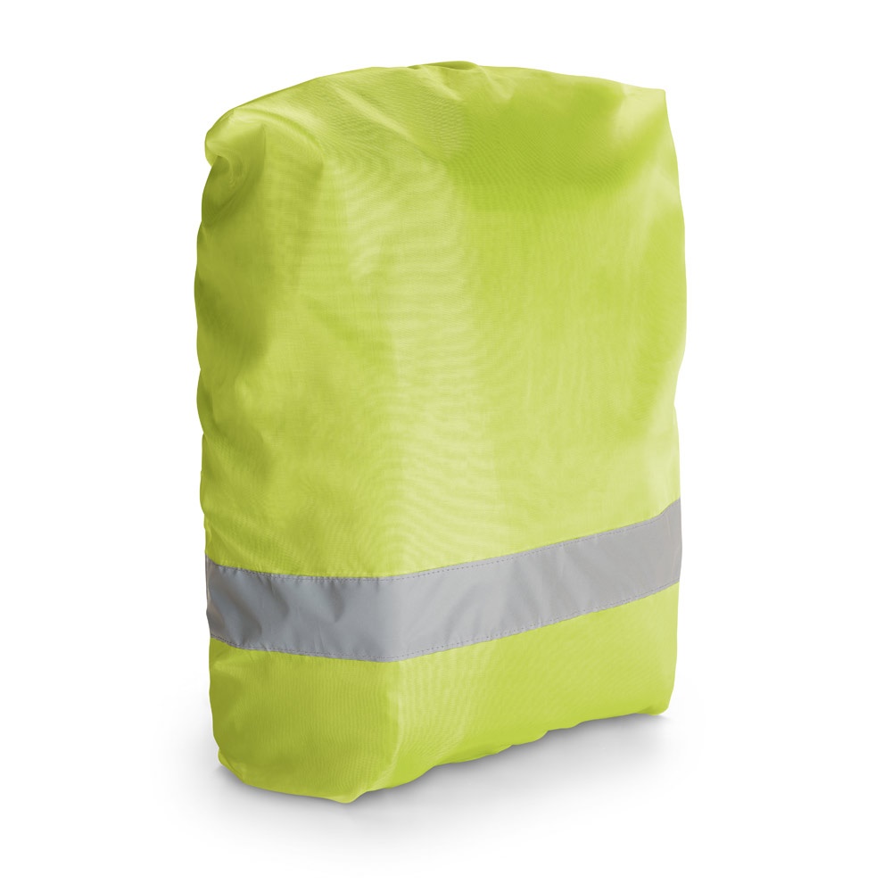 Proteção impermeável para mochila em 210D com elementos refletores. Produto promocional