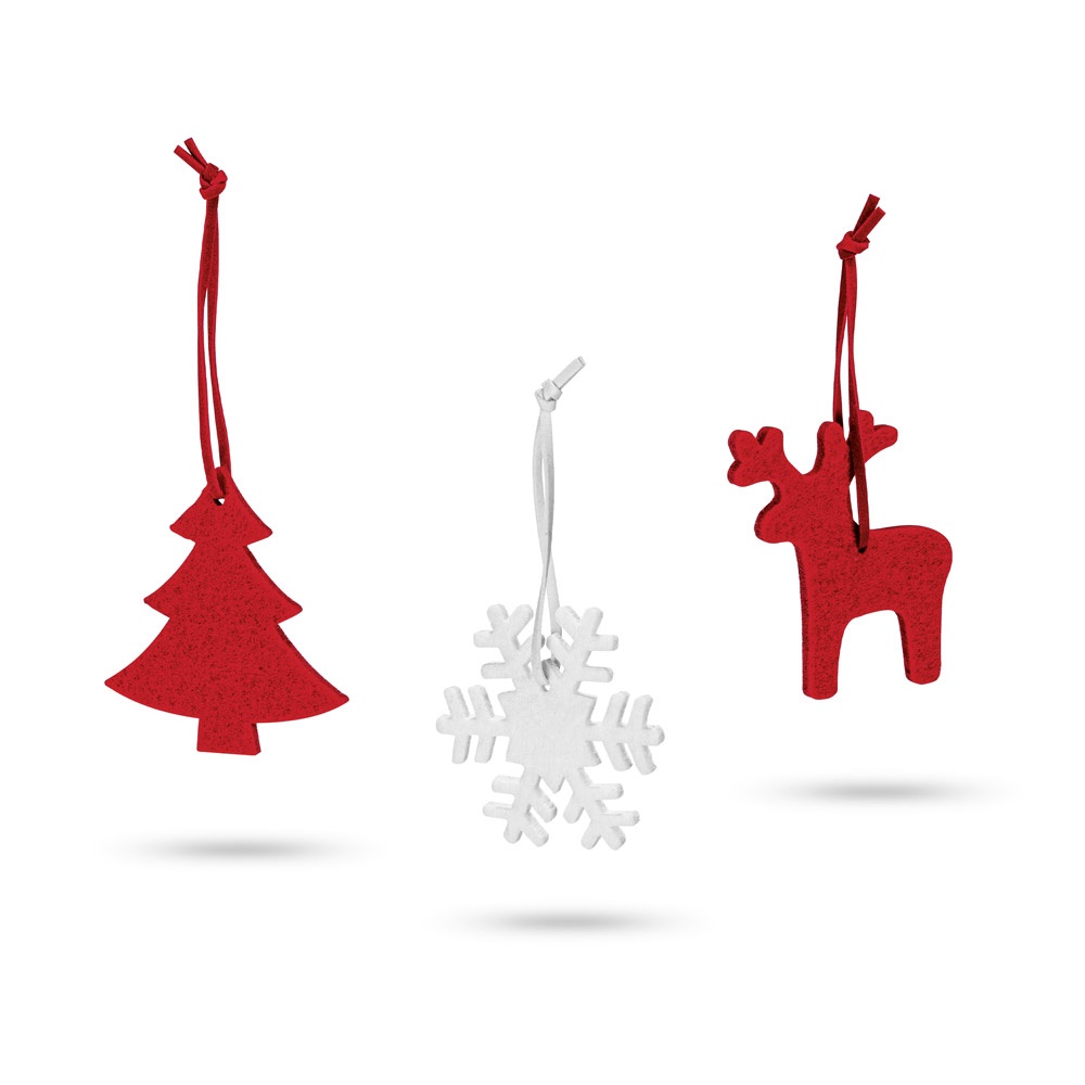 Conjunto de 3 decorações de Natal em feltro. 3 motivos diferentes